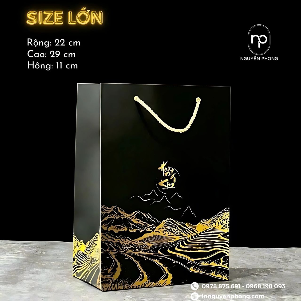 Mẫu túi giấy đựng nhang, trầm hương cao cấp